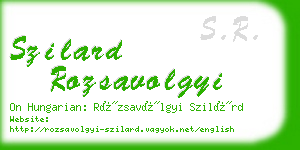 szilard rozsavolgyi business card